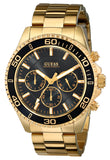 Guess Chaser Chronograph Black Dial Gold Steel Strap Watch for Men - W0170G2 Buy Now By Guess