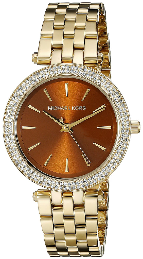 Michael Kors Darci Amber Dial Gold Steel Strap Watch for Women - MK3408 Buy Now By Michael Kors