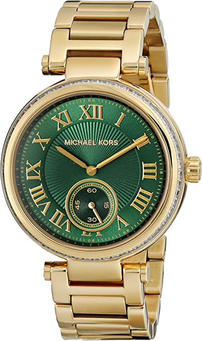 Michael Kors Skylar Green Dial Gold Steel Strap Watch for Women - MK6065 Buy Now By Michael Kors