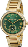 Michael Kors Skylar Green Dial Gold Steel Strap Watch for Women - MK6065 Buy Now By Michael Kors