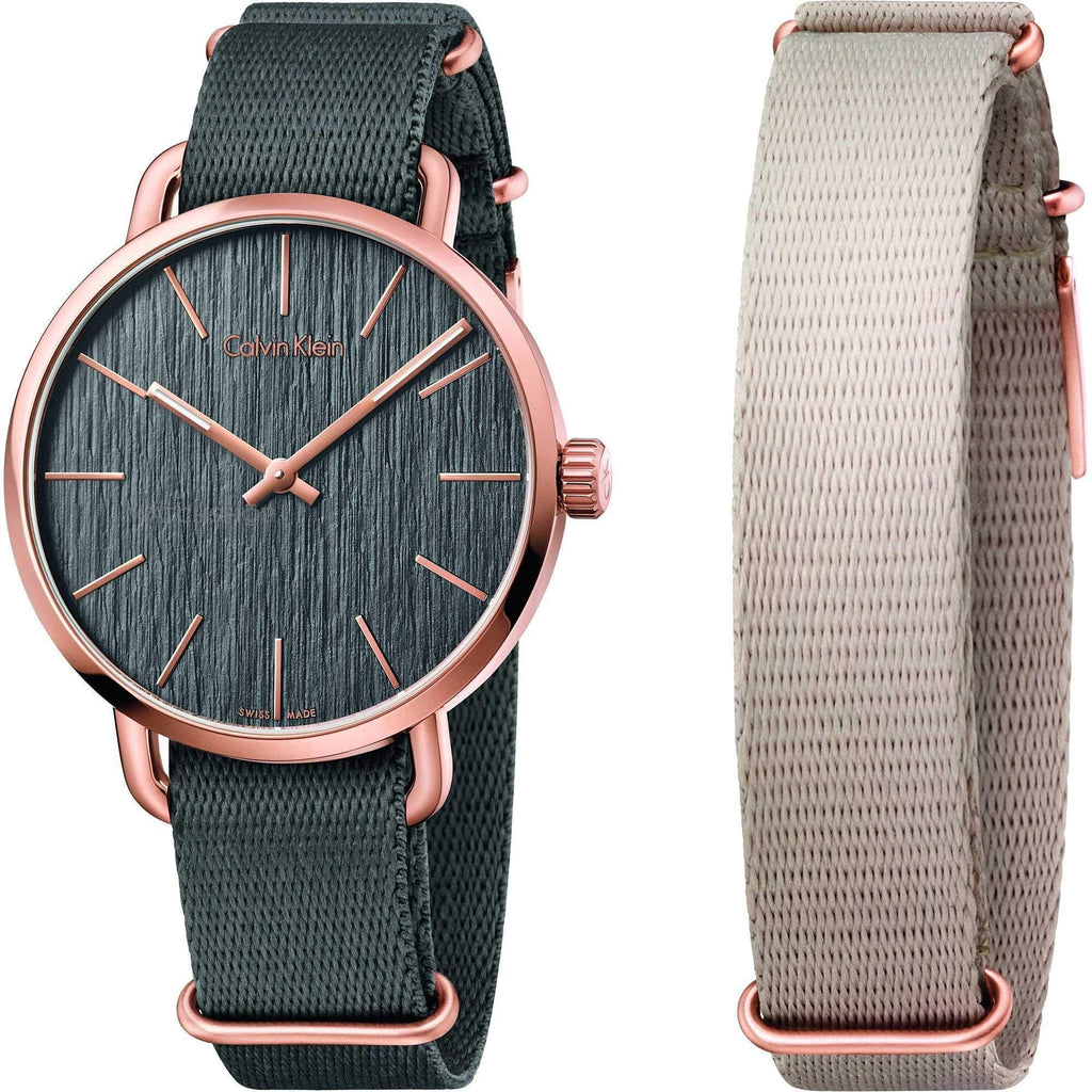 Calvin Klein Even Grey Dial Grey NATO Strap Watch for Men - K7B216P3 Buy Now By Calvin Klein