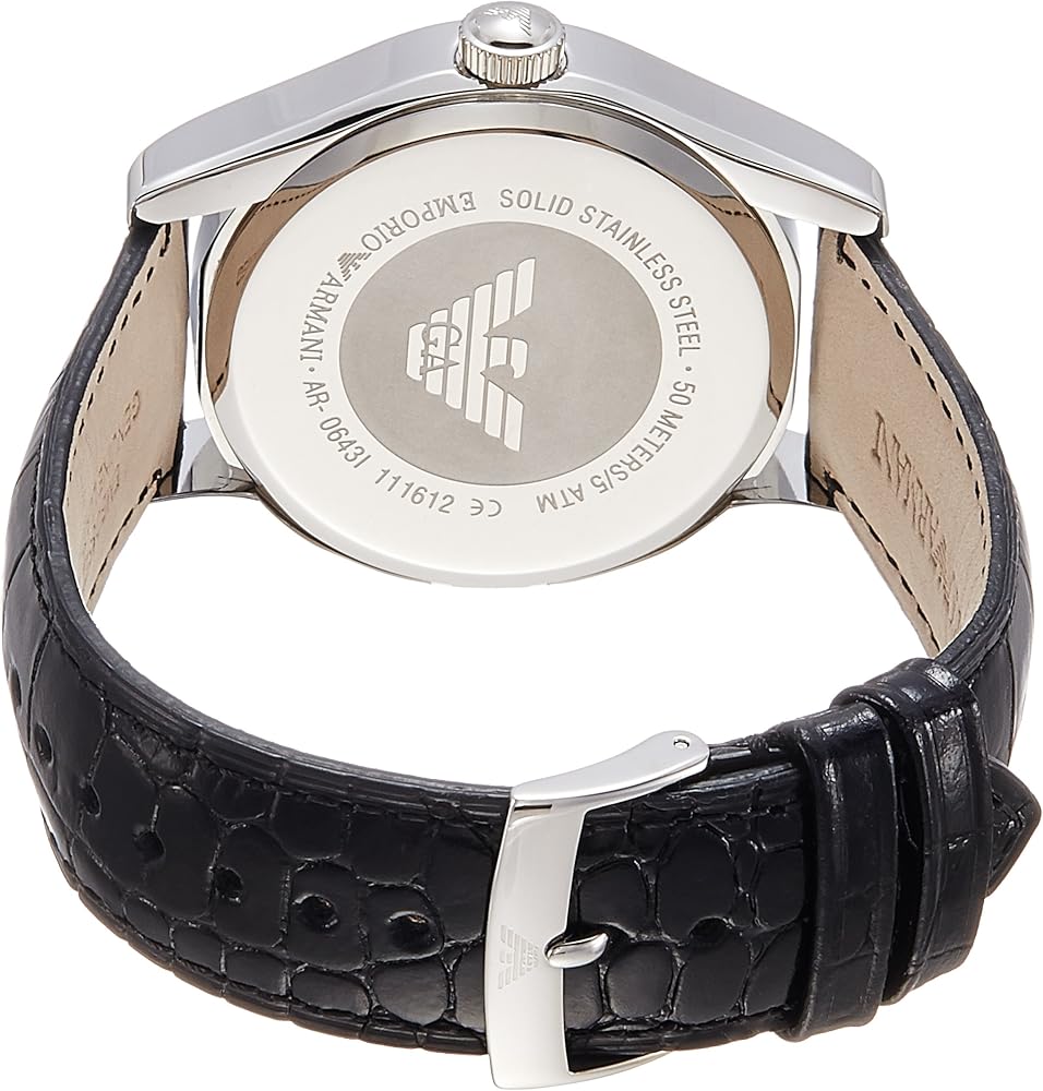 Emporio Armani Valente Black Dial Black Leather Strap Watch For Men - AR0643 Buy Now By Emporio Armani