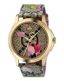 Gucci G Timeless Floral Brown Dial Brown Leather Strap Watch For Women - YA1264038 Buy Now By Gucci