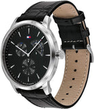 Tommy Hilfiger Brad Chronograph Black Dial Black Leather Strap Watch For Men - 1710391 Buy Now By Tommy Hilfiger