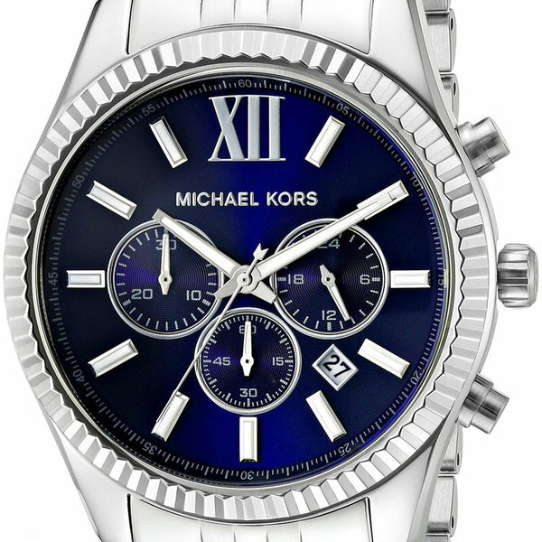 Michael Kors Lexington Chronograph Blue Dial Silver Steel Strap Watch for Men - MK8280 Buy Now By Michael Kors