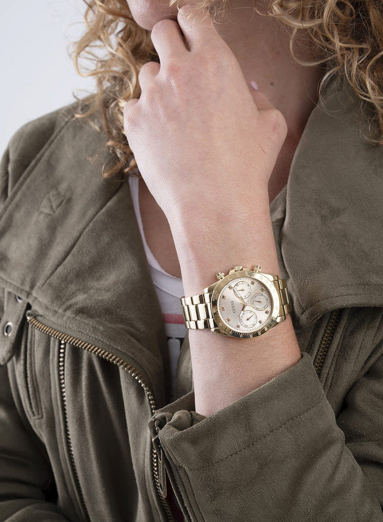 Guess Eclipse Gold Dial Gold Steel Strap Watch for Women - GW0314L2 Buy Now By Guess