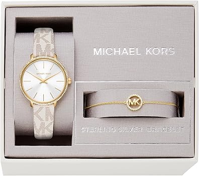 Michael Kors Pyper Quartz Silver Dial White Leather Strap Watch For Women - MK1037 Buy Now By Michael Kors