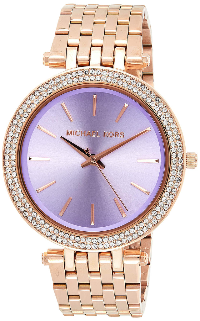 Michael Kors Darci Purple Dial Rose Gold Steel Strap Watch for Women - MK3400 Buy Now By Michael Kors