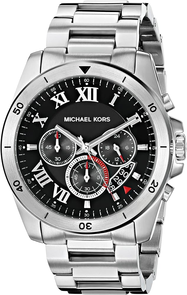 Michael Kors Brecken Chronograph Quartz Black Dial Silver Steel Strap Watch For Men - MK8438 Buy Now By Michael Kors