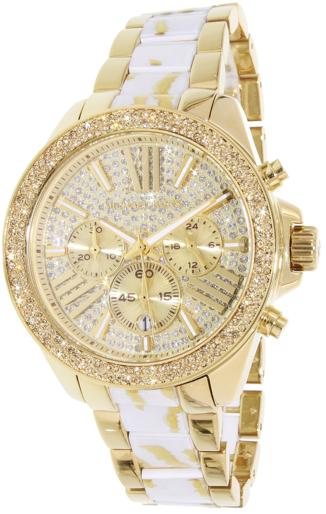 Michael Kors Wren Diamonds Gold Dial Two Tone Steel Strap Watch for Women - MK6157 Buy Now By Michael Kors