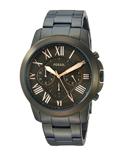 Fossil Grant Chronograph Olive Green Dial Green Steel Strap Watch for Men - FS5375 Buy Now By Fossil