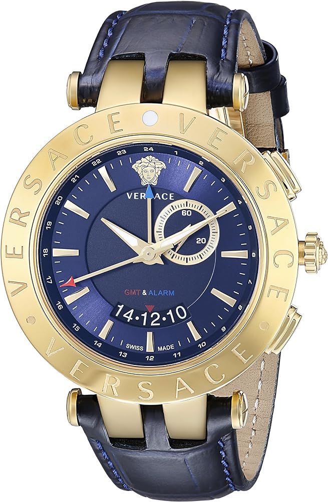 Versace Race GMT Blue Dial Blue Leather Strap Watch For Men - 29G70D282 Buy Now By Versace
