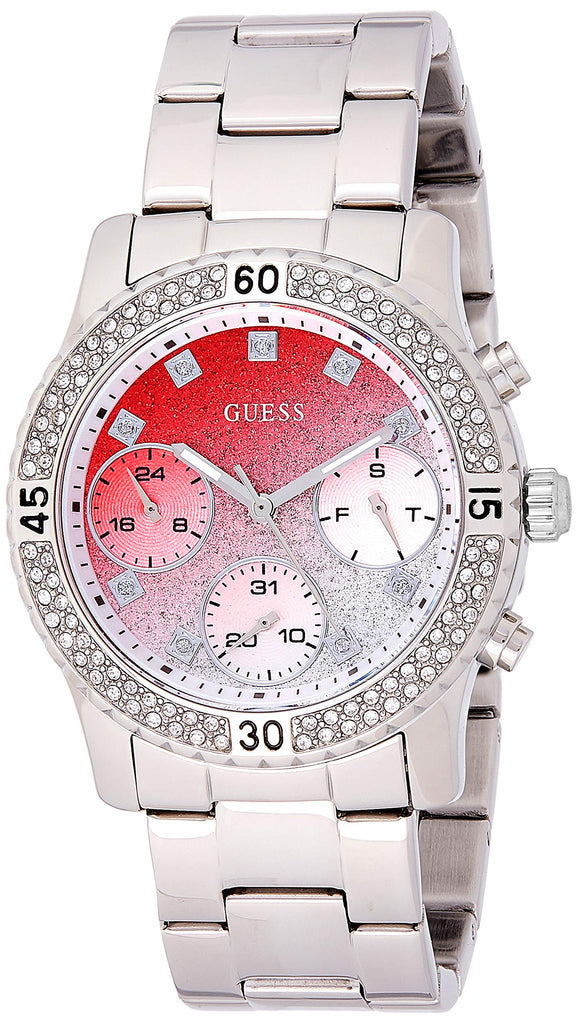 Guess Confetti Diamonds Silver Dial Silver Steel Strap Watch for Women - W0774L7 Buy Now By Guess