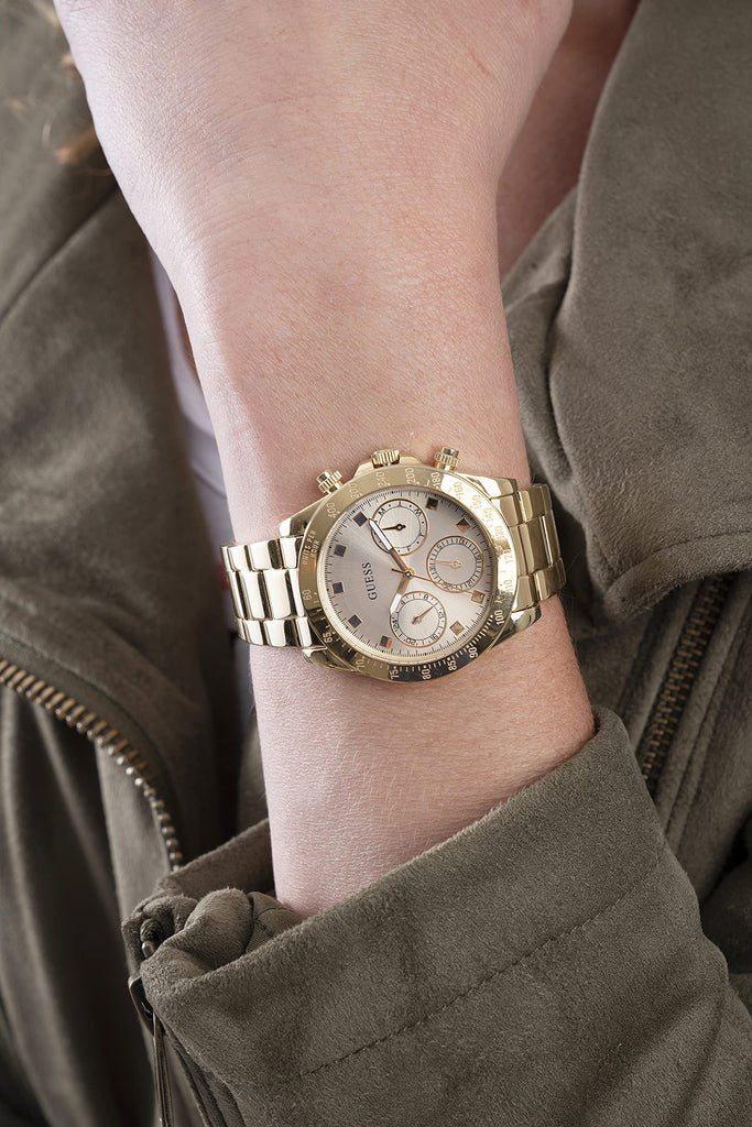 Guess Eclipse Gold Dial Gold Steel Strap Watch for Women - GW0314L2 Buy Now By Guess