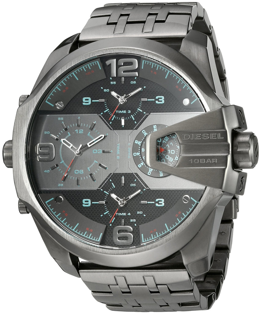 Diesel Uber Chief Black Dial Grey Stainless Steel Strap Watch For Men - DZ7372 Buy Now By Diesel