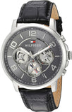 Tommy Hilfiger Keagan Quartz Grey Dial Black Leather Strap Watch for Men - 1791289 Buy Now By Tommy Hilfiger