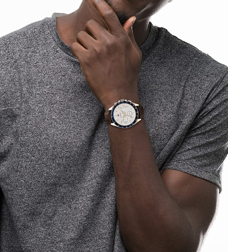 Tommy Hilfiger Chase Quartz Brown Dial Brown Leather Strap Watch for Men - 1791579 Buy Now By Tommy Hilfiger