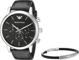 Emporio Armani Dress Analog Black Dial Black Leather Strap Watch For Men - AR8029 Buy Now By Emporio Armani