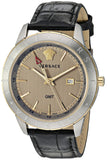 Versace Univers Beige Dial Black Leather Strap Watch for Men - VEBK00218 Buy Now By Versace