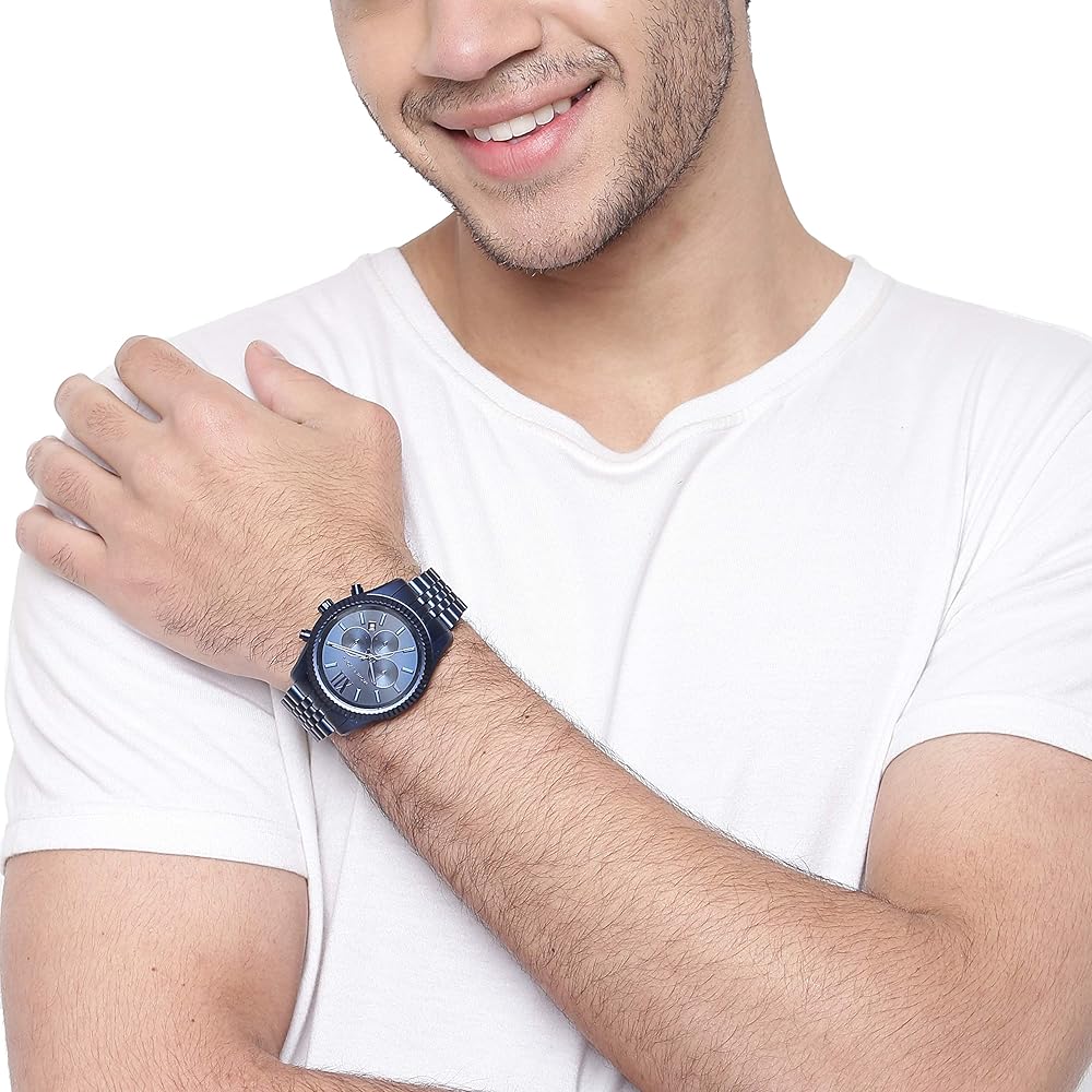 Michael Kors Lexington Chronograph Blue Dial Blue Steel Strap Watch For Men - MK8791 Buy Now By Michael Kors