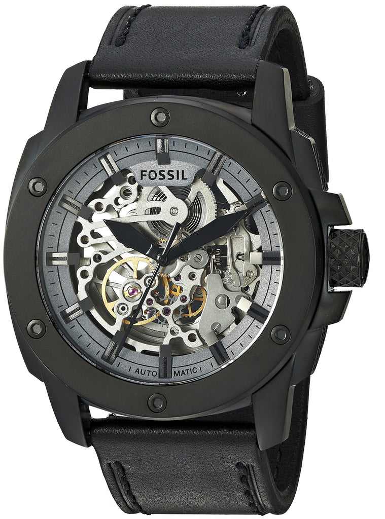 Fossil Modern Machine Automatic Skeleton Grey Dial Black Steel Strap Watch for Men - ME3134 Buy Now By Fossil