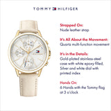Tommy Hilfiger Carly Silver Dial Cream Leather Strap Watch for Women - 1781790 Buy Now By Tommy Hilfiger