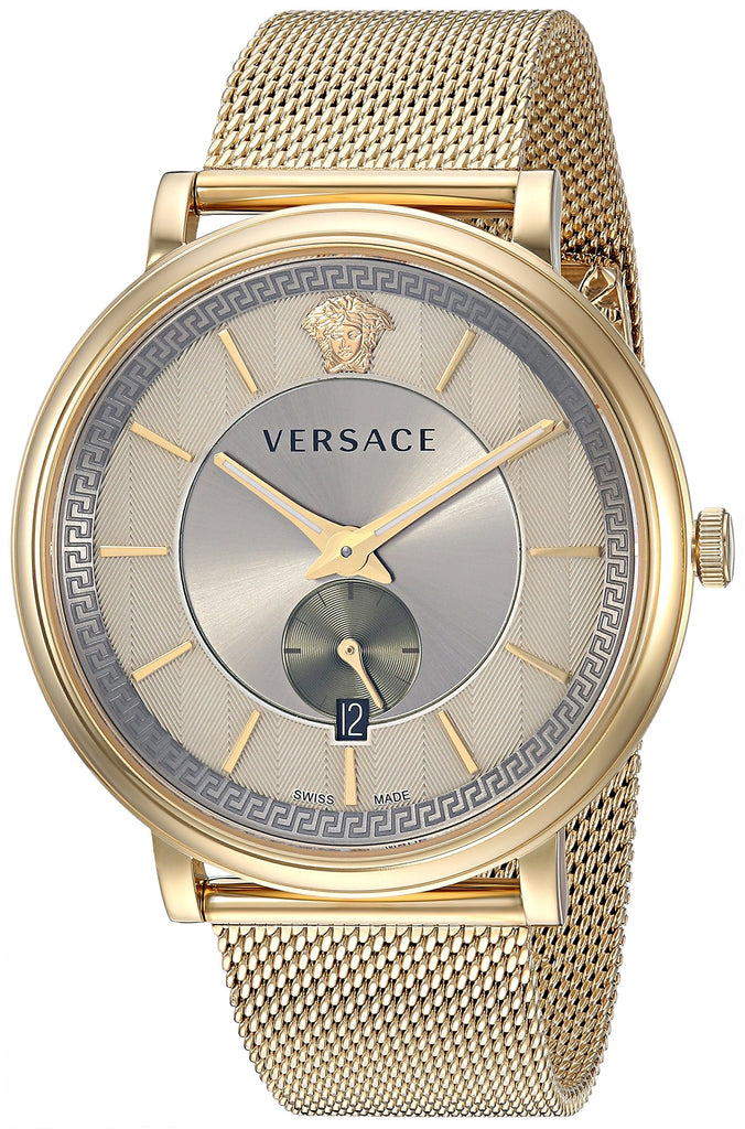 Versace V Circle Quartz Gold Dial Gold Mesh Bracelet Watch For Men - VBQ070017 Buy Now By Versace