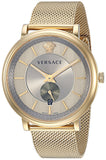 Versace V Circle Quartz Gold Dial Gold Mesh Bracelet Watch For Men - VBQ070017 Buy Now By Versace