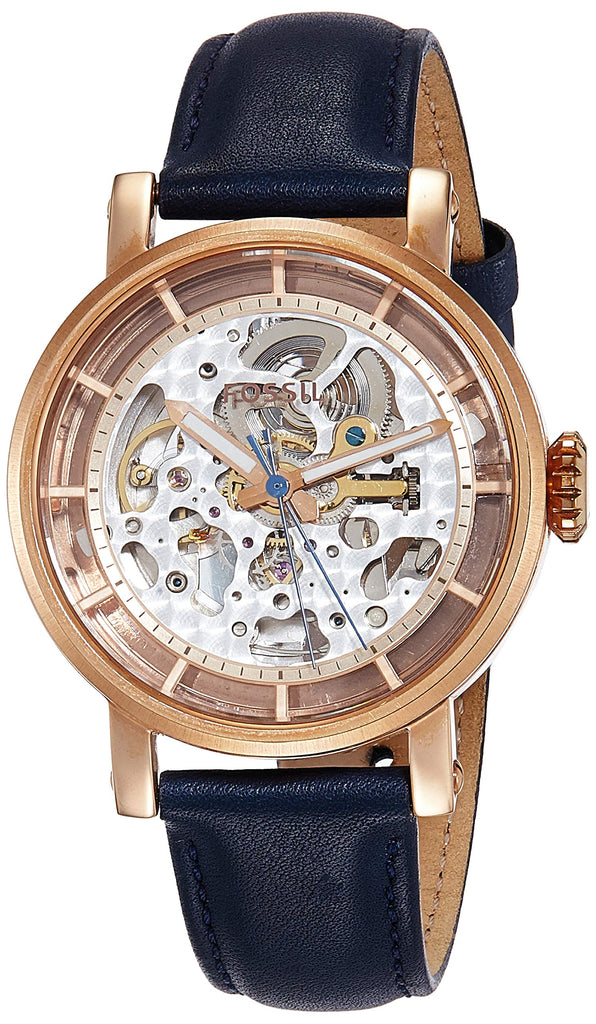 Fossil Original Boyfriend Skeleton White Dial Blue Leather Strap Watch for Women - ME3086 Buy Now By Fossil