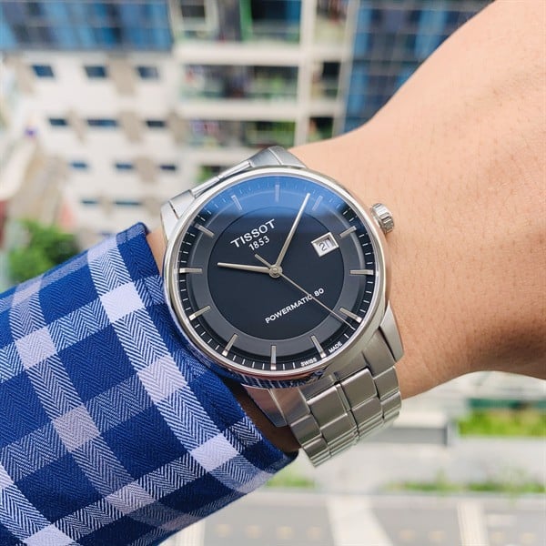 Tissot Luxury Powermatic 80 Black Dial Silver Steel Strap Watch For Men - T086.407.11.051.00 Buy Now By Tissot