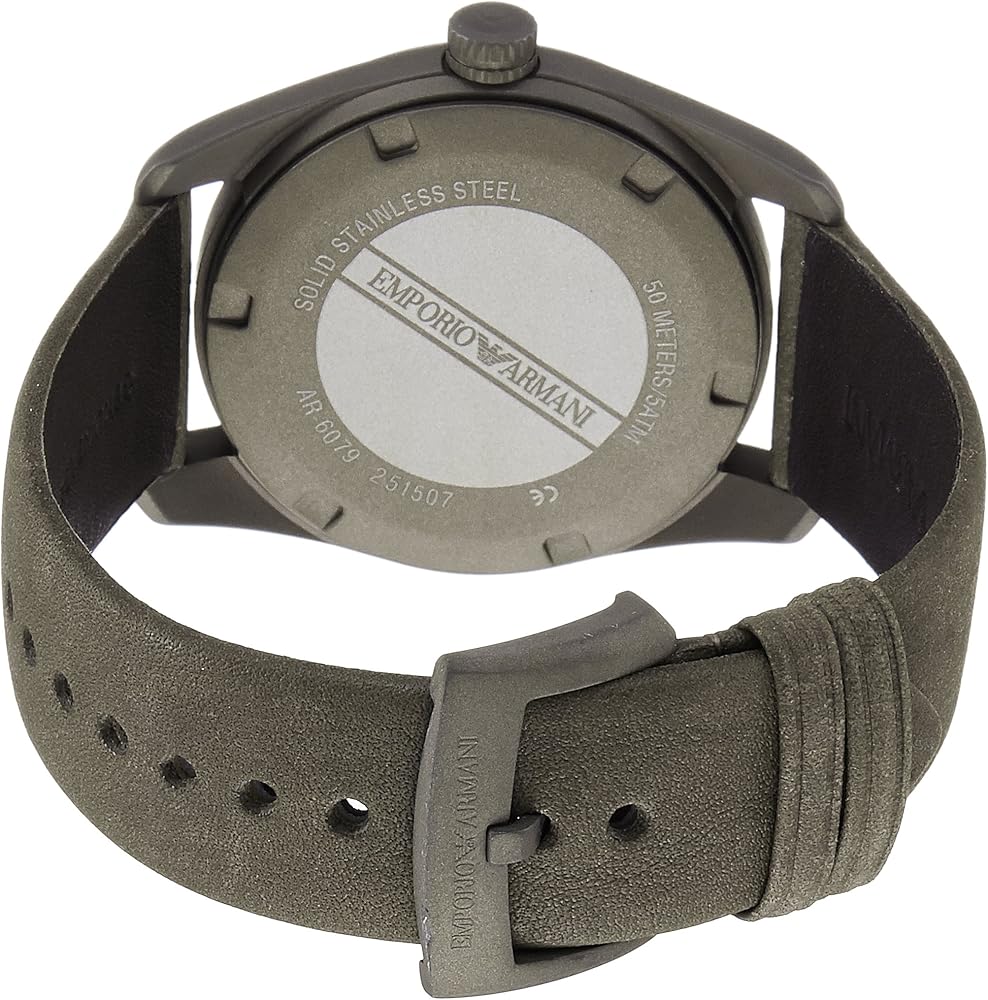 Emporio Armani Sportivo Quartz Silver Dial Brown Leather Strap Watch For Men - AR6079 Buy Now By Emporio Armani