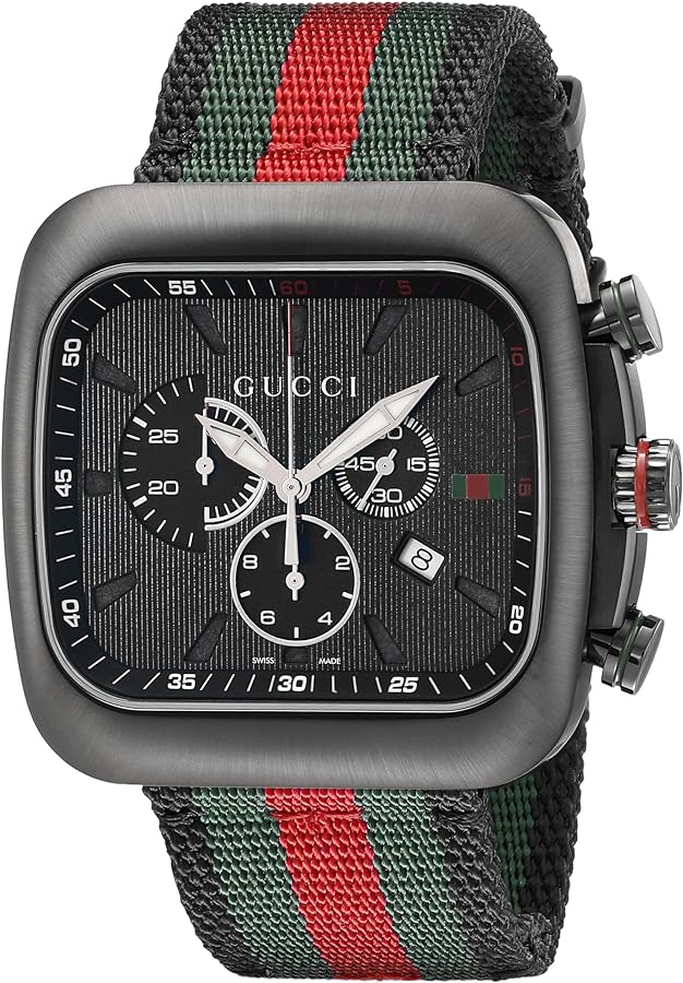 Gucci Coupe Chronograph Quartz Black Two Tone NATO Strap Watch For Men - YA131202 Buy Now By Gucci