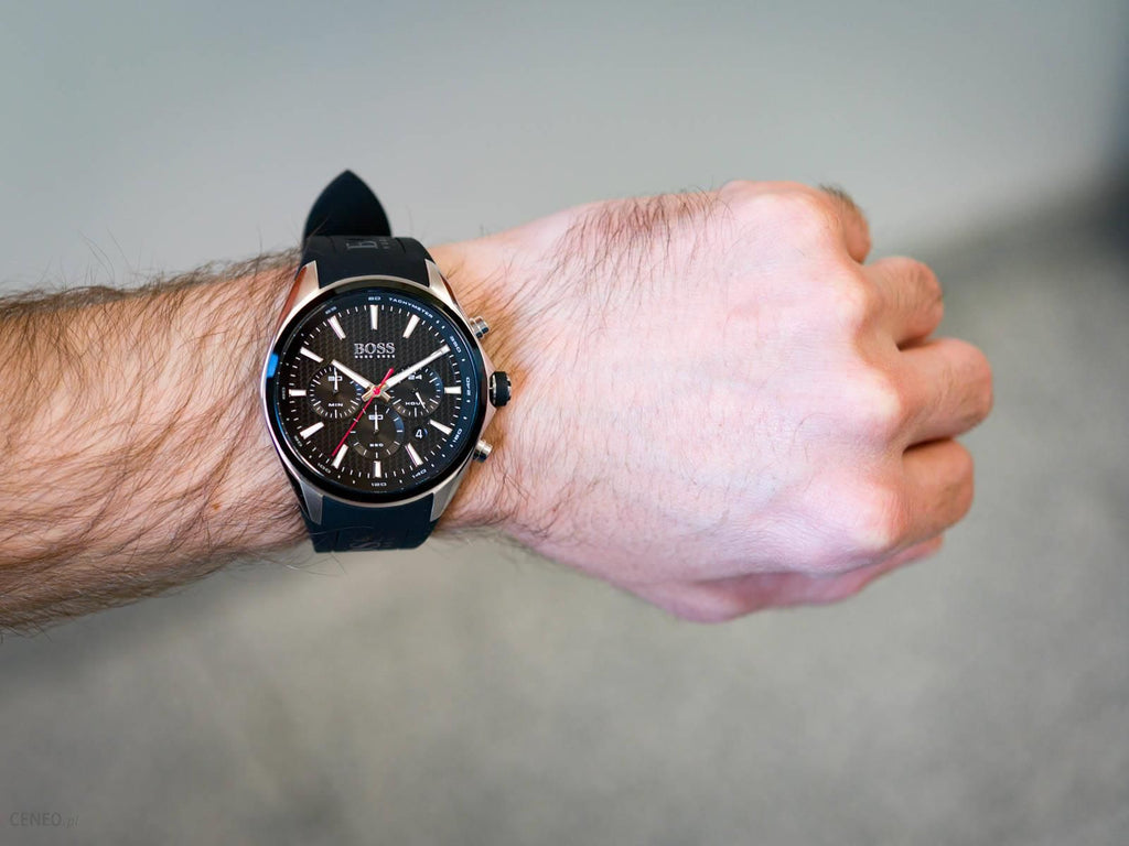 Hugo Boss Distinct Black Dial Black Rubber Strap Watch for Men - 1513855 Buy Now By Hugo Boss