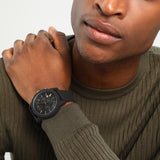 Armani Exchange Outerbanks Chronograph Black Dial Black Steel Strap Watch For Men - AX7105 Buy Now By Armani Exchange