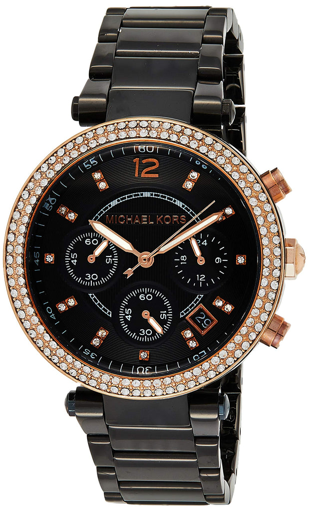 Michael Kors Parker Diamonds Black Dial Black Steel Strap Watch for Women - MK5885 Buy Now By Michael Kors