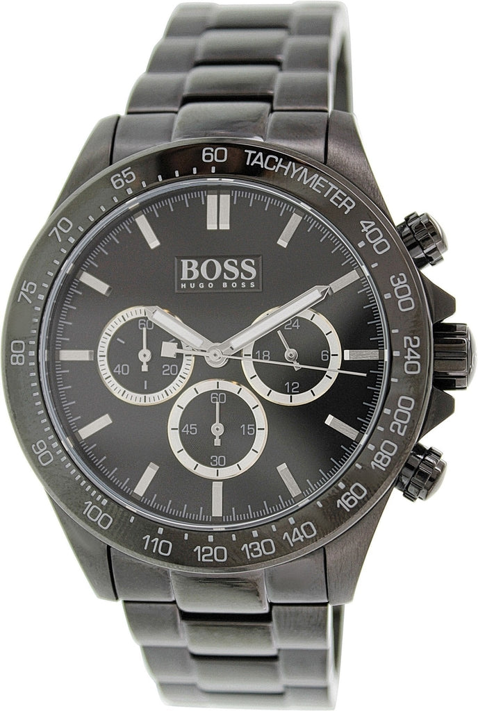 Hugo Boss Ikon Chronograph Black Dial Black Steel Strap Watch for Men - 1512961 Buy Now By Hugo Boss