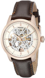 Fossil Townsman Automatic Skeleton White Dial Brown Leather Strap Watch for Men - ME3078 Buy Now By Fossil