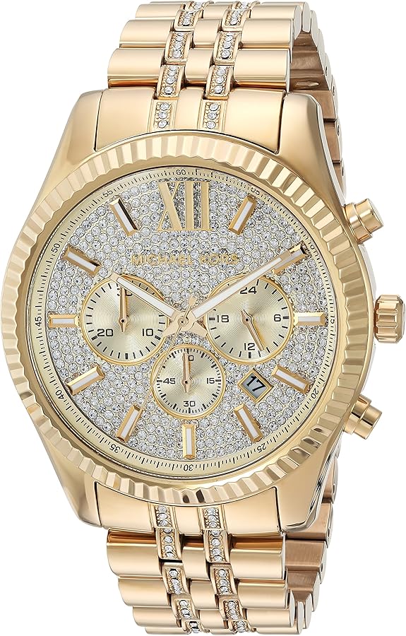 Michael Kors Lexington Chronograph Gold Dial Gold Steel Strap Watch For Men - MK8579 Buy Now By Michael Kors