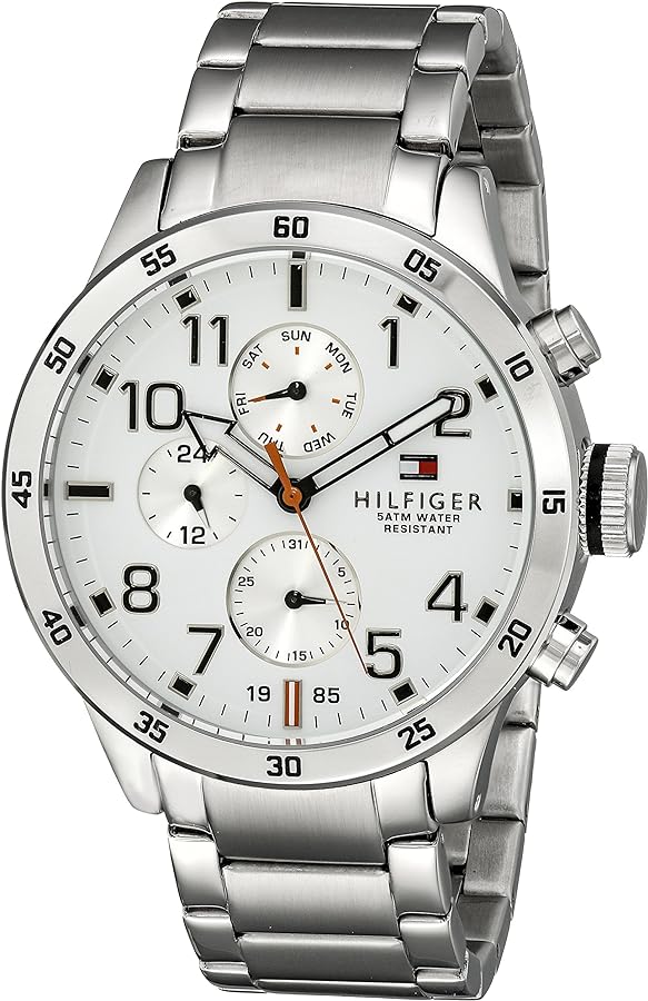 Tommy Hilfiger Trent Multifunction White Dial Silver Steel Strap Watch for Men - 1791140 Buy Now By Tommy Hilfiger