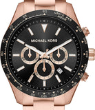Michael Kors Layton Chronograph Black Dial Rose Gold Steel Strap Watch For Men - MK8824 Buy Now By Michael Kors