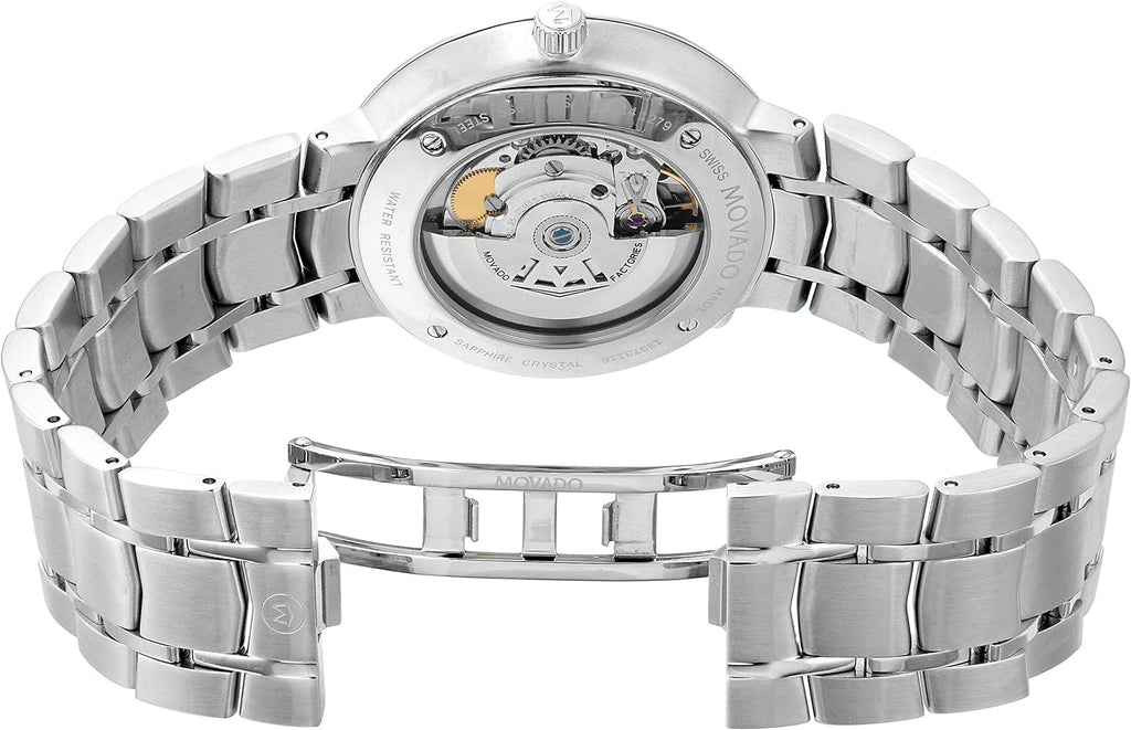 Movado 1881 Automatic Black Dial Silver Steel Strap Watch for Men - 606914 Buy Now By Movado