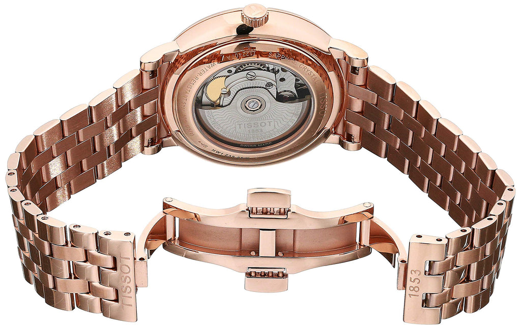 Tissot T Classic Carson Premium Automatic White Dial Rose Gold Steel Strap Watch for Men - T122.407.33.031.00 Buy Now By Tissot