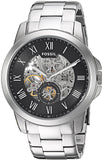 Fossil Grant Skeleton Black Dial Silver Steel Strap Watch for Men - ME3055 Buy Now By Fossil