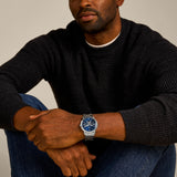 Fossil Neutra Minimalist Moonphase Blue Dial Silver Steel Strap Watch for Men - FS5907 Buy Now By Fossil