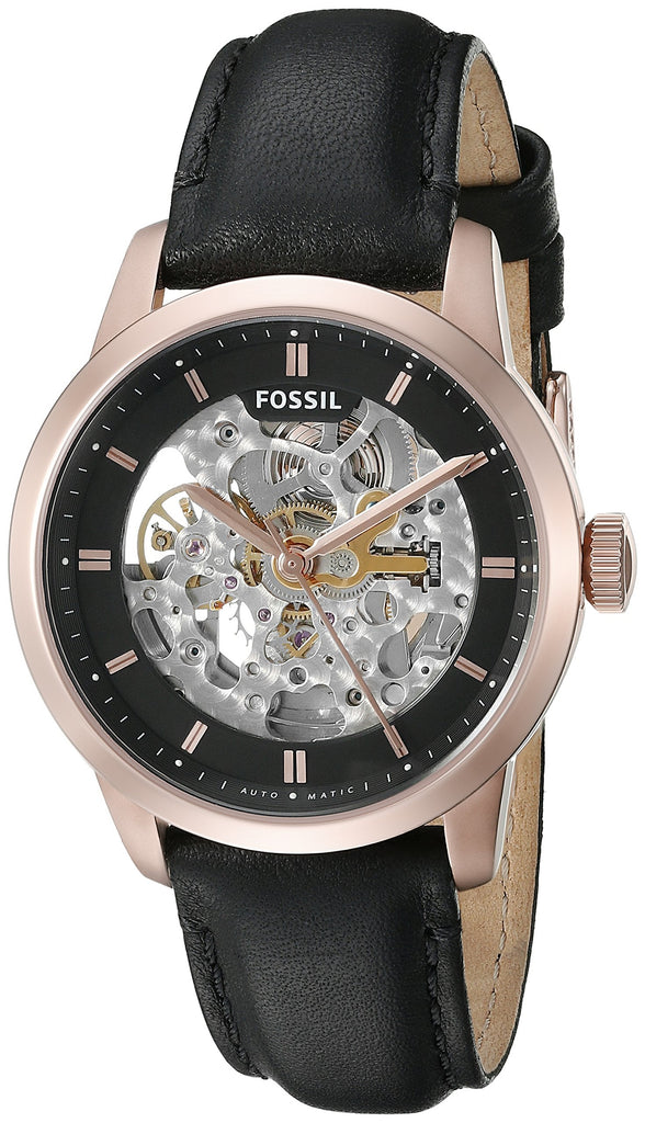 Fossil Townsman Automatic Skeleton Black Dial Black Leather Strap Watch for Men - ME3084 Buy Now By Fossil