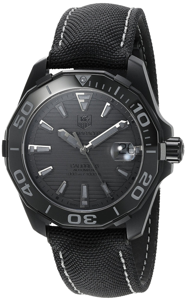 Tag Heuer Aquaracer 300 Swiss Limited Edition Black Dial Black Nylon Strap Watch for Men - WAY218B.FC6364 Buy Now By Tag Heuer