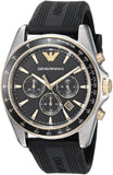 Emporio Armani Sigma Chronograph lack Dial Black Rubber Strap Watch For Men - AR80003 Buy Now By Emporio Armani