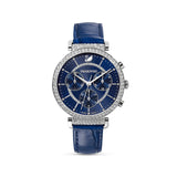 Swarovski Passage Chrono Crystal Blue Dial Blue Leather Strap Watch for Women - 5580342 Buy Now By Swarovski