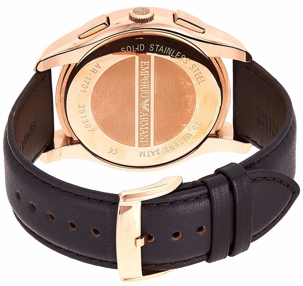 Emporio Armani Chronograph Brown Dial Brown Leather Strap Watch For Men - AR1701 Buy Now By Emporio Armani