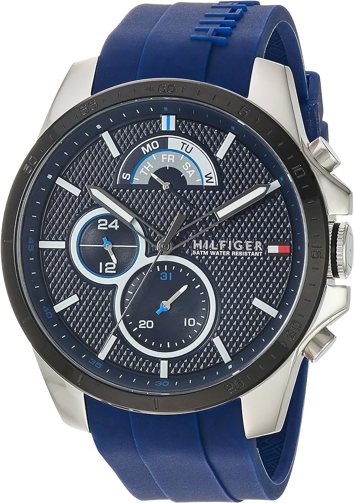 Tommy Hilfiger Decker Quartz Blue Dial Blue Rubber Strap Watch for Men - 1791350 Buy Now By Tommy Hilfiger